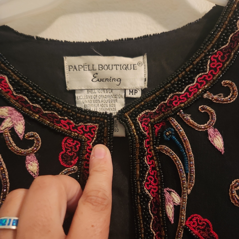 Vintage black beaded jacket - Picture 2 of 3